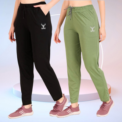 GAA Printed Women Black Track Pants