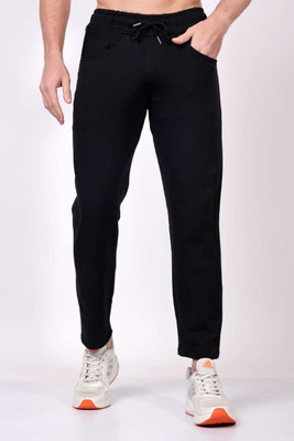ZEB Solid Men Black Track Pants