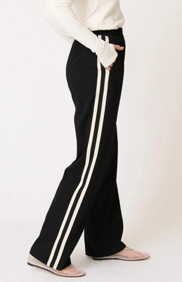 Dockstreet Solid Women Black, White Track Pants