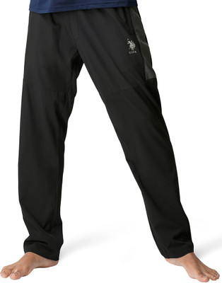 U.S. POLO ASSN. Solid Men Black Track Pants