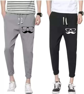 bfb Printed Men Black, Grey Track Pants