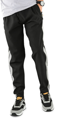 TRACKING GO Self Design Men Black, Grey Track Pants