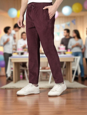 THE SARTHI FASHION TREND Solid Men Purple Track Pants