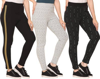 Weboasis Printed Women Black, Grey Track Pants