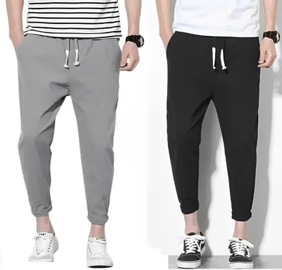 Reya Solid Men Black, Grey Track Pants