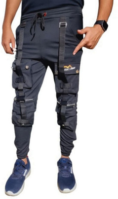 Mindsart Trending Printed Men Black Track Pants