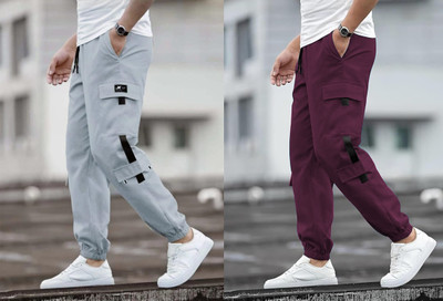 DEVICE OF HOVID FASION Solid Men Grey, Maroon Track Pants