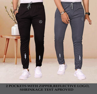 Anand Printed Men Black, Grey Track Pants