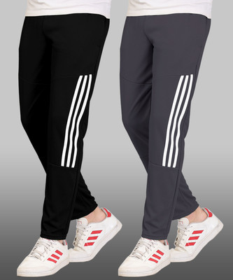 BEMRUZ Striped Men Black, Grey Track Pants