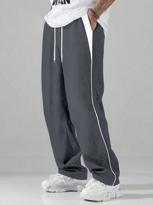 Rajovati Solid, Colorblock Men Grey Track Pants