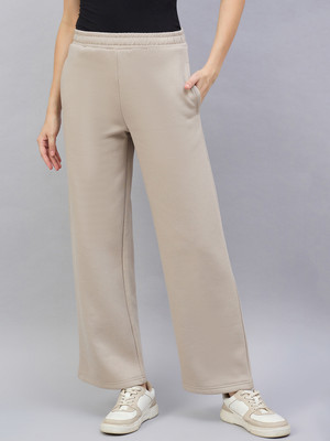98 Degree North Solid Women Beige Track Pants