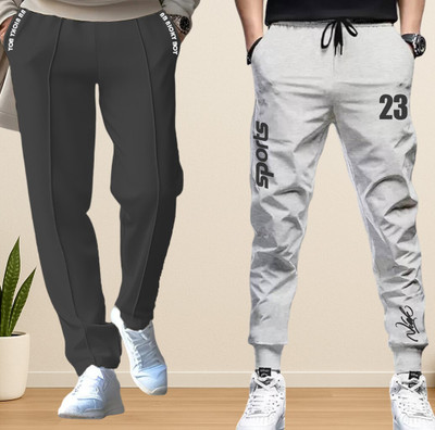 NB NICKY BOY Solid Men Grey, Grey Track Pants