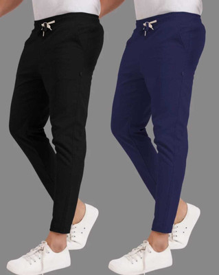 SHREERAMGARMENT Solid Men Black, Dark Blue Track Pants
