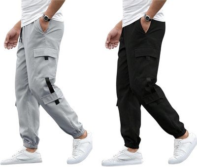 SUN BEAUTY FASHIONISTA HUB Solid Men Grey, Black Track Pants