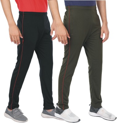 ALFA Striped Men Multicolor, Black, Olive, Dark Green, Green Track Pants