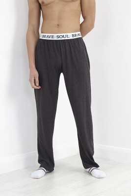 Brave Soul Solid Men Grey Track Pants