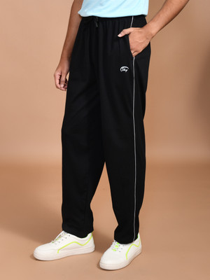 SKYKNIT Solid Men Black Track Pants