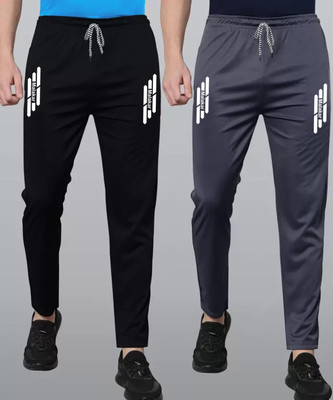 EYSTONE Solid, Printed Men Black, Grey Track Pants
