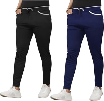 Venner Solid Men Black, Blue Track Pants