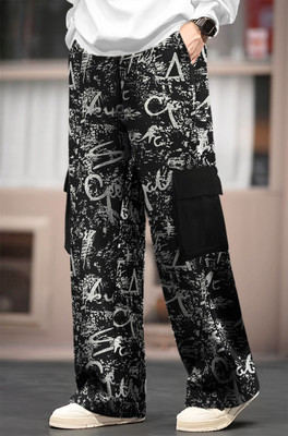 TRIPR Printed Men Black Track Pants