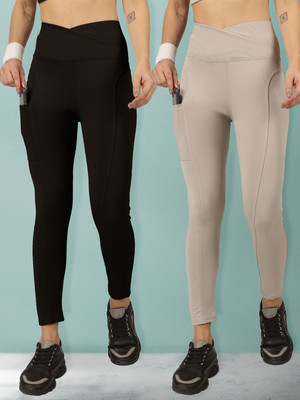BEYOGINI Solid Women Black, Grey Track Pants