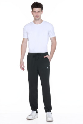 Colors & Blends Self Design Men Dark Green Track Pants