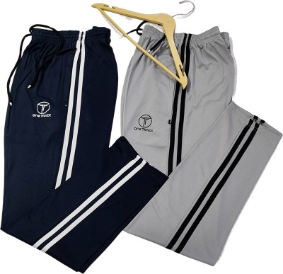 ONE TRACKFIT Colorblock Men Blue, Grey Track Pants