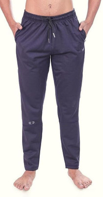 24 Street Solid Men Blue Track Pants