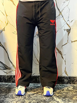 Anisom Striped Men Red Track Pants