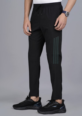 jorkk Striped Men Black Track Pants