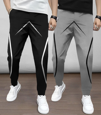 TRIPR Printed Men Black, Grey Track Pants