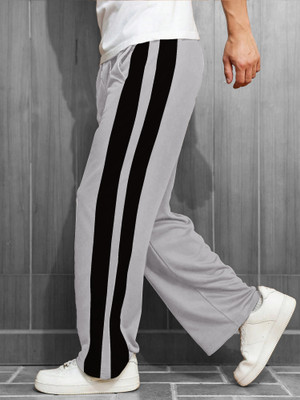 Jump Cuts Solid Men Grey, Black Track Pants
