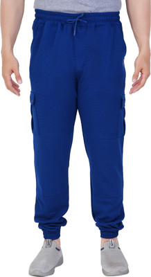 DAILY ONE Solid Men Blue Track Pants
