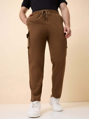 Status Quo Solid Men Brown Track Pants