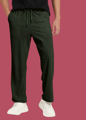 NIVEDANM Relaxed Men Dark Green Trousers