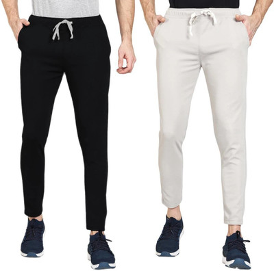 Retailmart Solid Men Black, Grey Track Pants