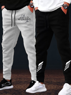 PKB garments Solid Men Black, Grey Track Pants