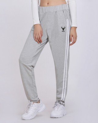 BTMZ Striped Women Grey Track Pants