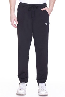 Colors & Blends Self Design Men Black Track Pants