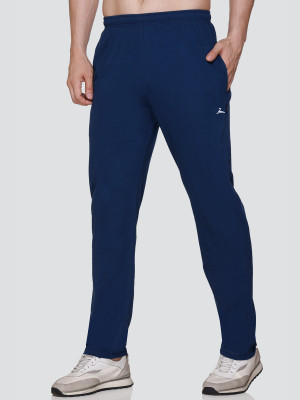 Zeffit Solid Men Blue Track Pants