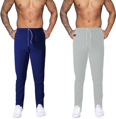 A1 SQUARE Solid Men Grey, Blue Track Pants