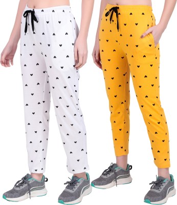 NCS STORE Printed Women White, Yellow Track Pants