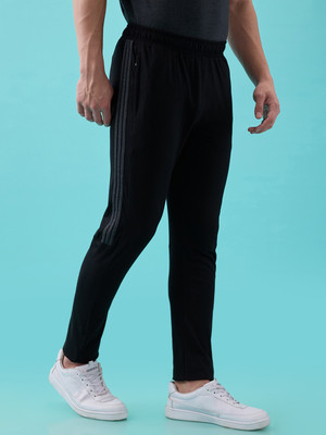 Hint Striped Men Black Track Pants