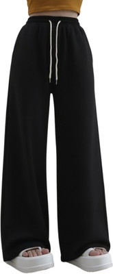 Dockstreet Solid Women Black Track Pants