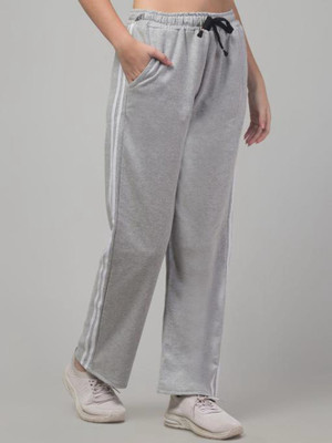 zazbi Striped Women Grey Track Pants
