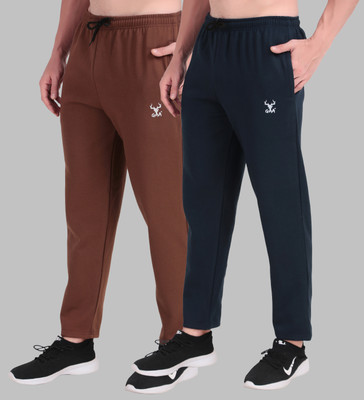 GAA Solid Men Brown, Dark Blue Track Pants