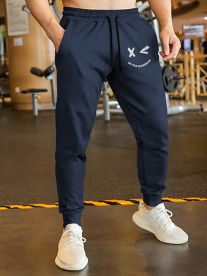 VCANEE Printed Men Blue Track Pants