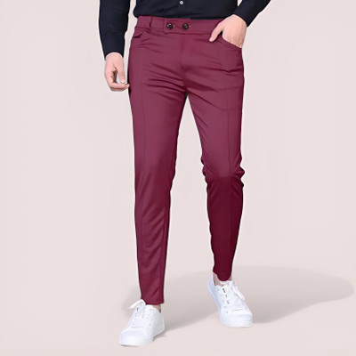 Arihant Shope Solid Men Maroon Track Pants
