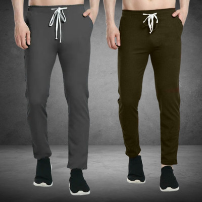 STYLERAGS Solid Men Olive, Grey Track Pants
