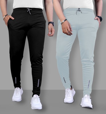 Suzaro Solid Men Black, Grey Track Pants